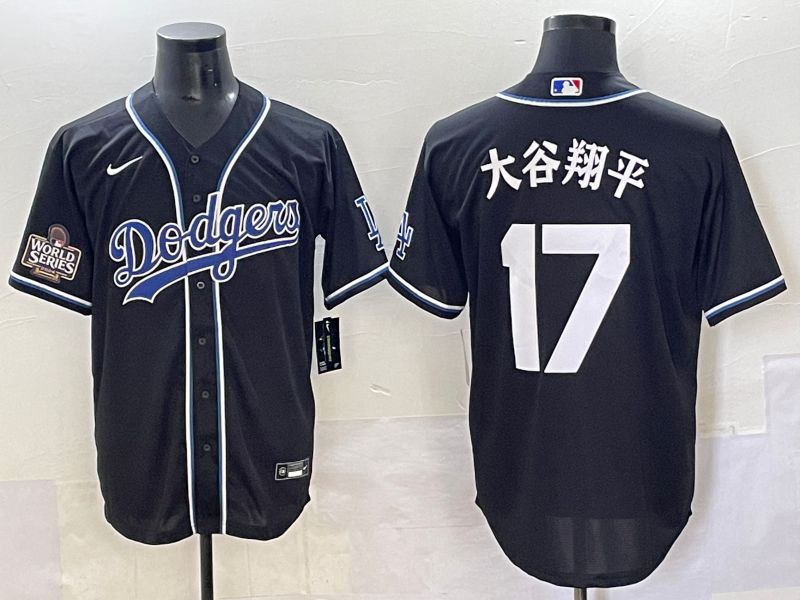 Men 2025 Los Angeles Dodgers #17 Ohtani Black Three generations Fashion Nike MLB Jersey style 7046